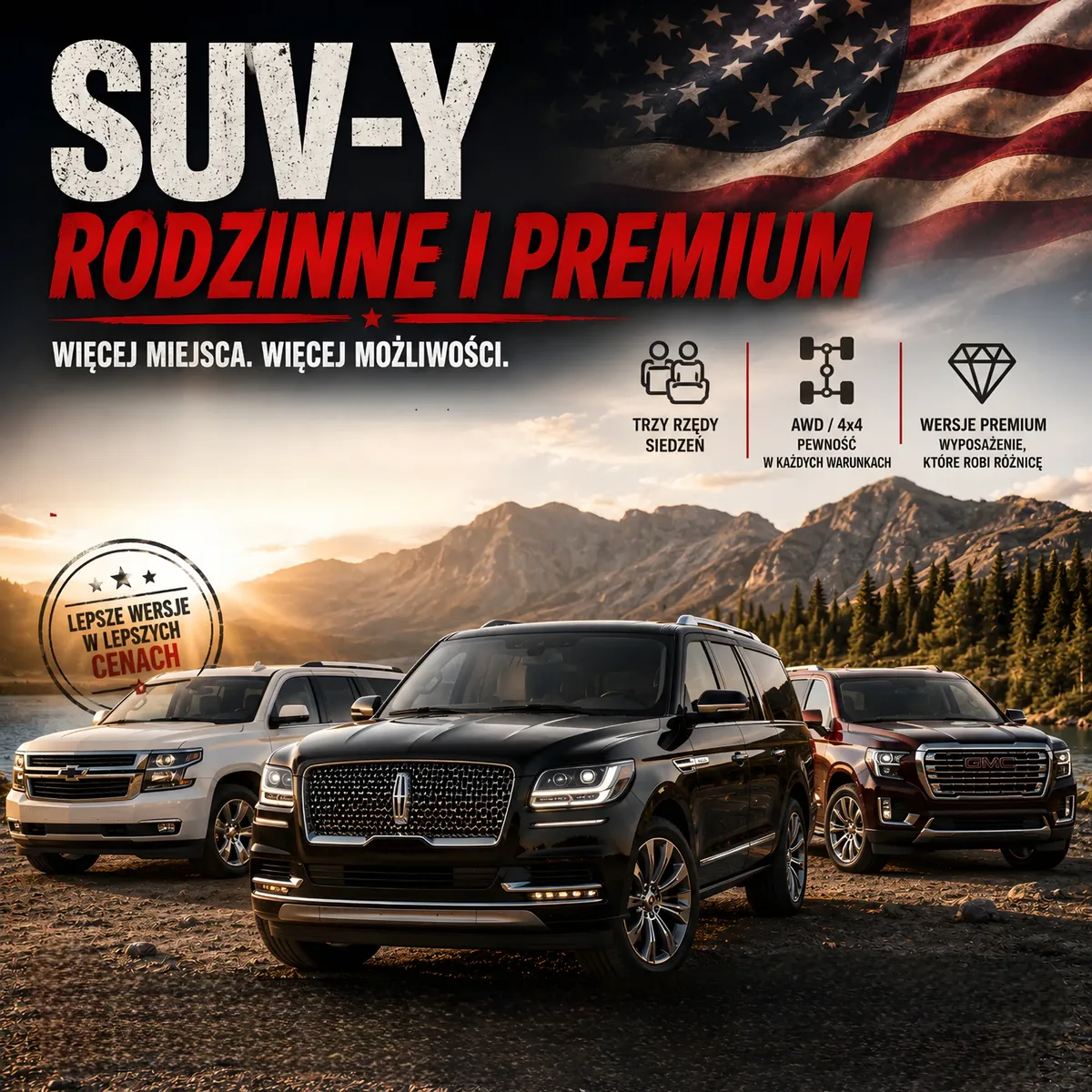 SUV-y rodzinne i premium z USA